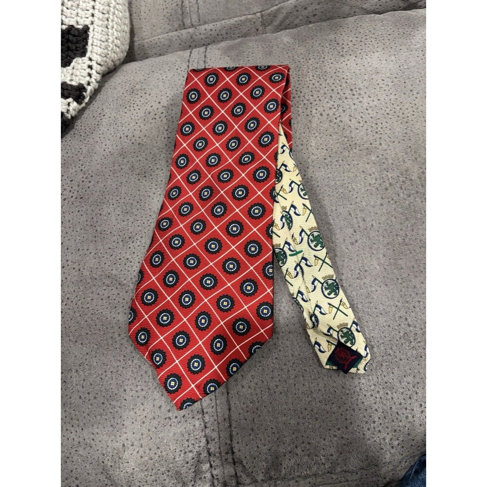 Classic Men's Tie Tommy Hilfiger Imported Italian Silk - 57" L x 4" W Red-Yellow